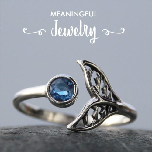 Meaningful jewelry whale tail ring