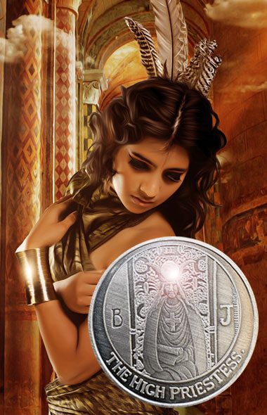 High Priestess Tarot Coin