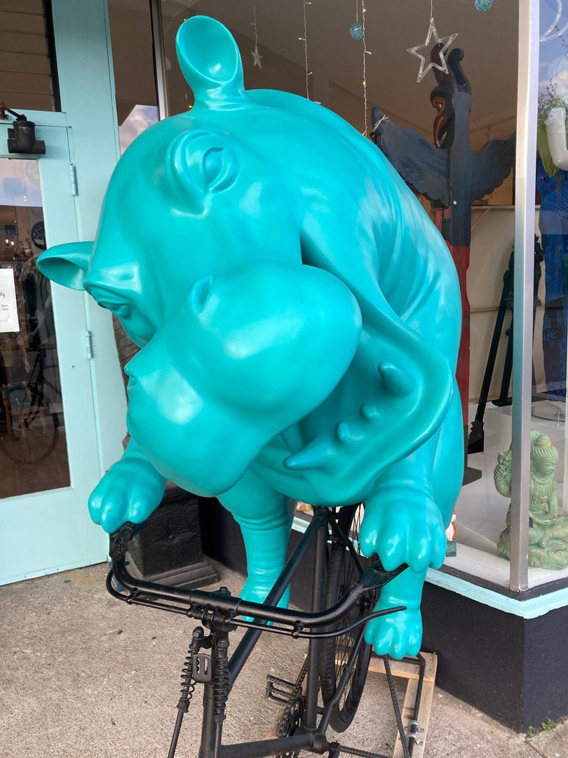 Happy the Hippo outside the Oracle